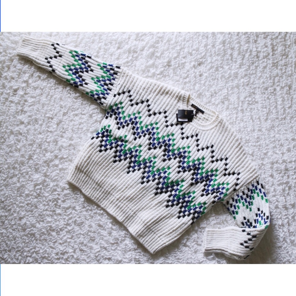 MAJE Massimo Chevron Chunky Rib-Knit Sweater - Picture 13 of 13